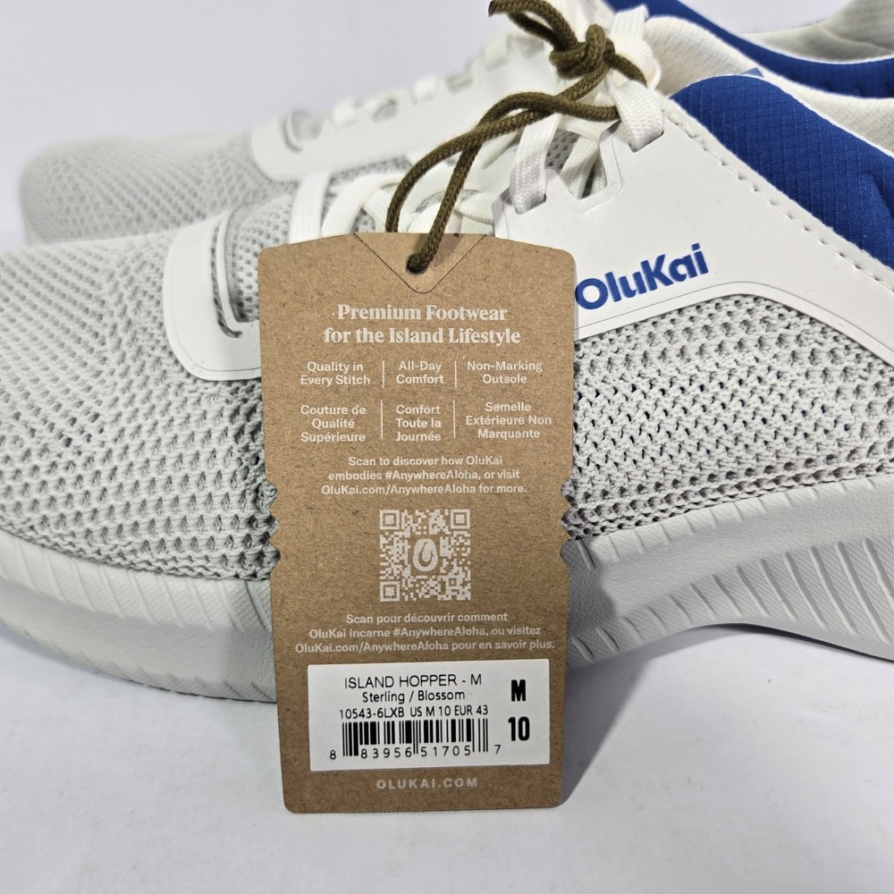NWT Olukai Island Hopper Mens Sneakers Lace Up Shoes Sterling Blossom Size 10 - Picture 2 of 7